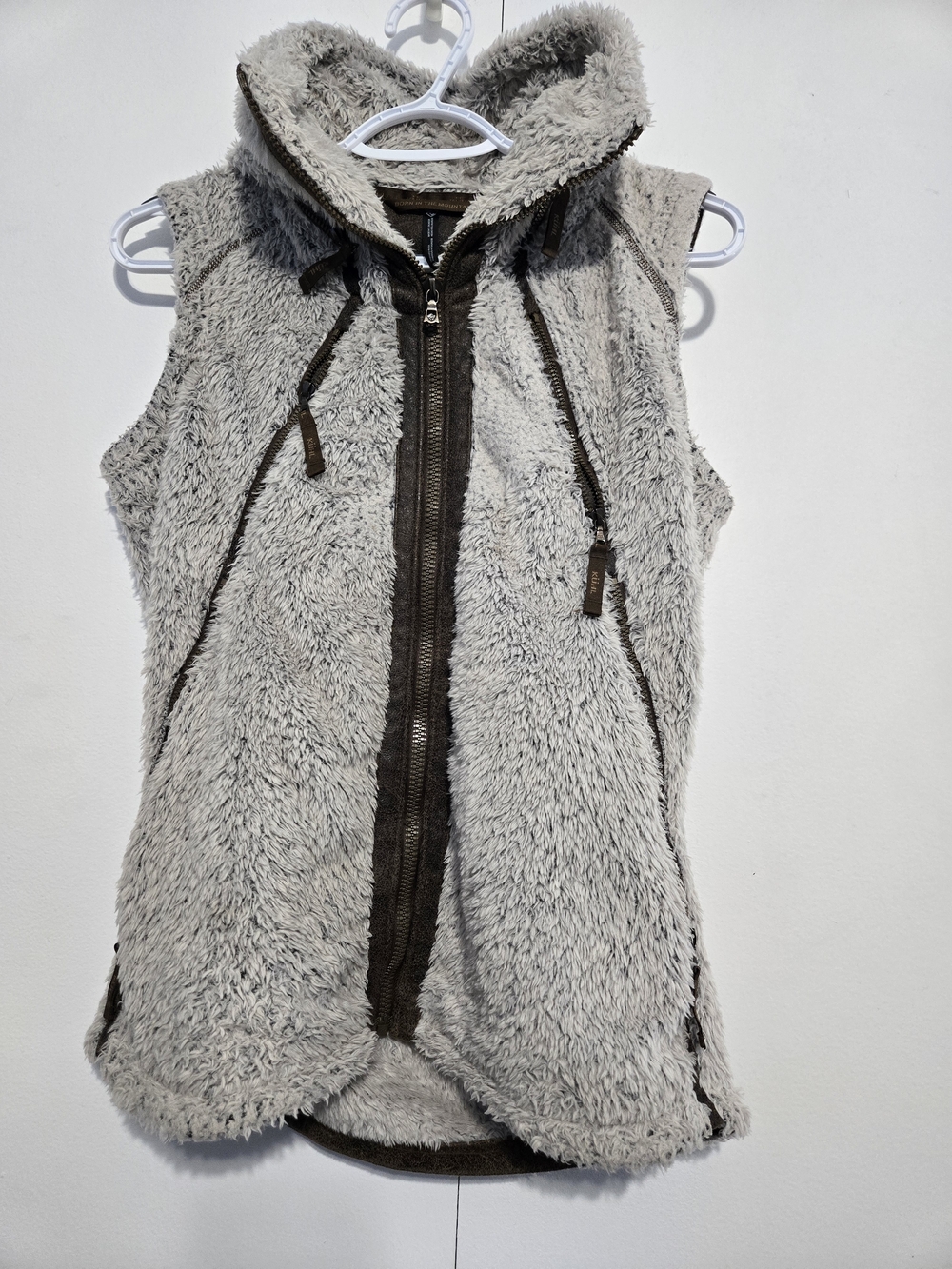 Kuhl Fleece Vest Womens Small Gray Sherpa Full Zip Cozy Outdoor Hiking